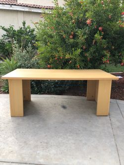 Light Wood Rectangular Dining Table