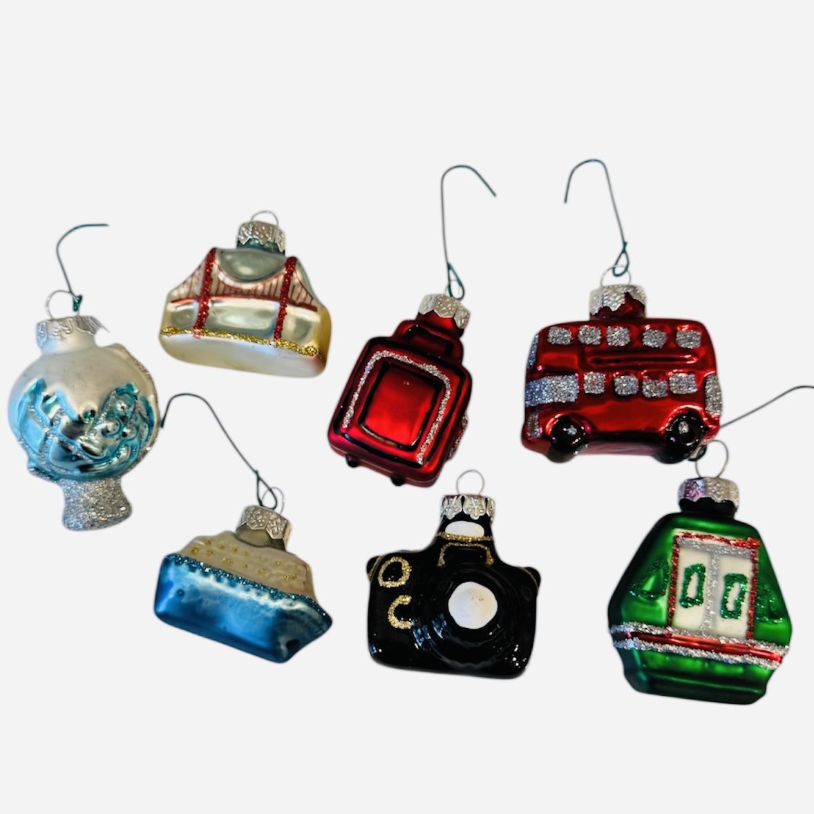Pottery Barn Travel Ornament Set London Cruise Camera 