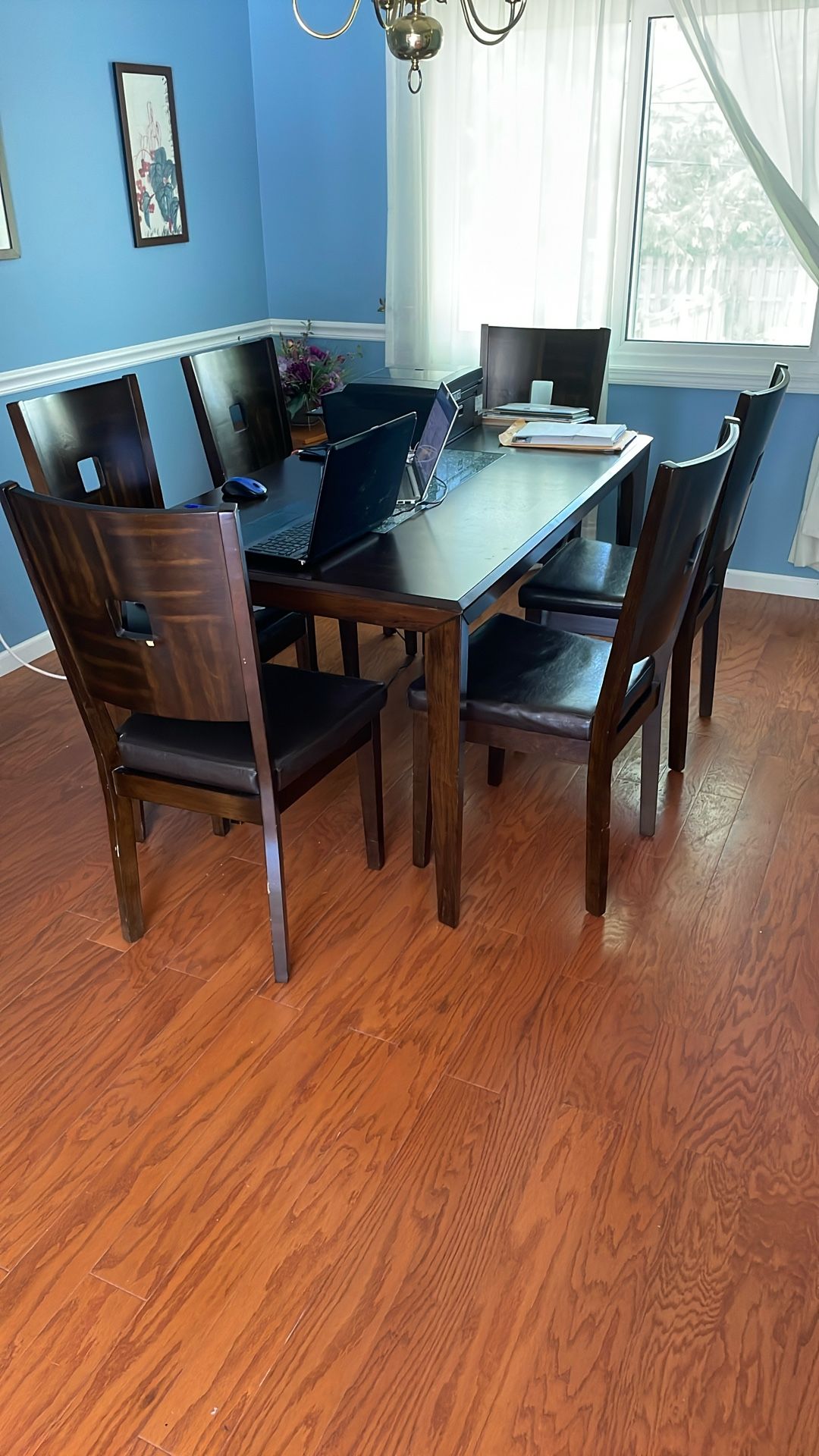 Dark Brown Dining Table And Matching Chairs