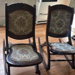 Antique fold up rocking chairs 