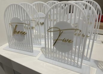 Wedding Table Numbers 1-12 Acrylic