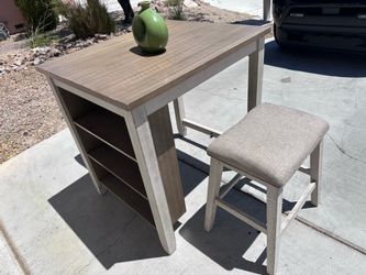 Dining Table Shelf with 2 Stools