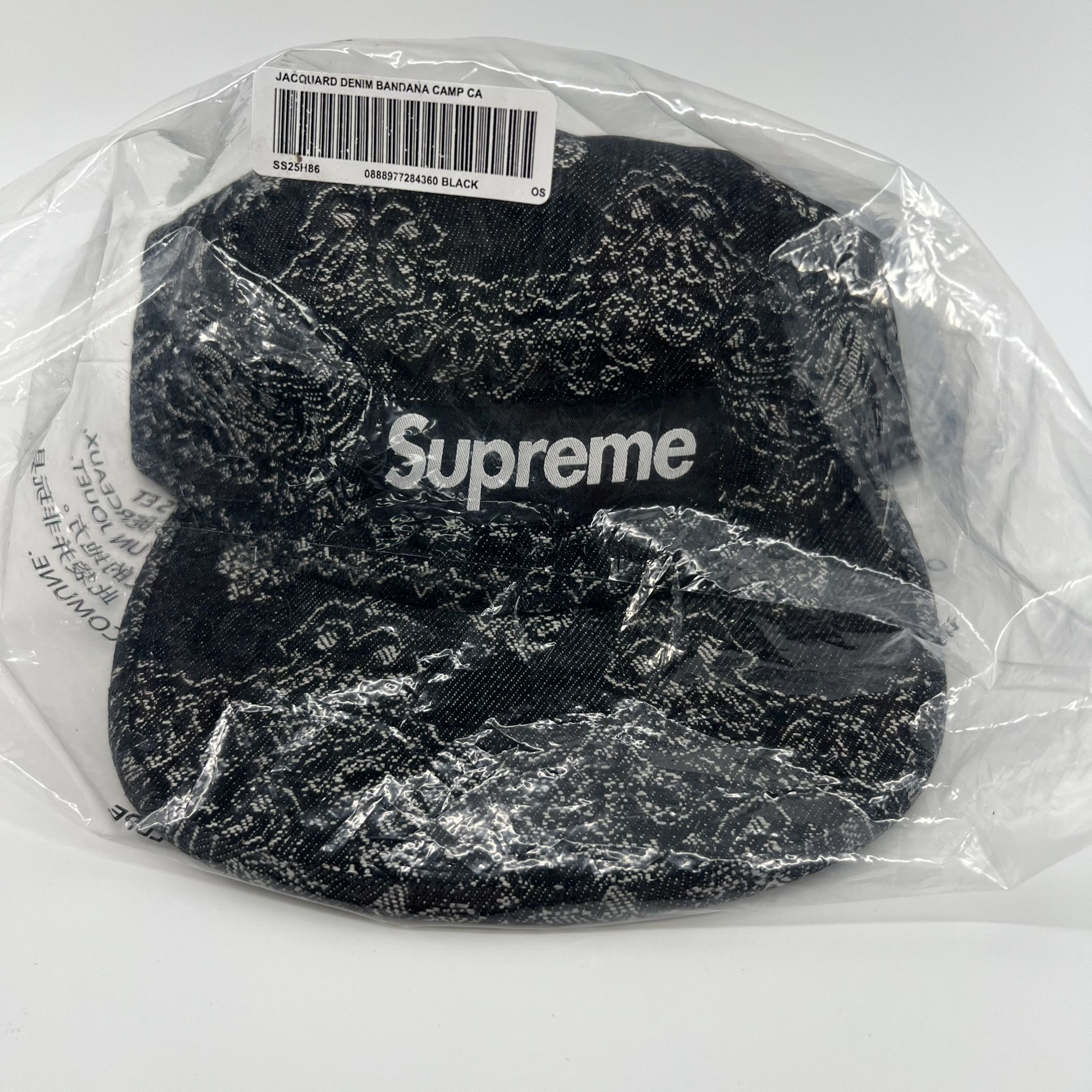 Supreme Black Bandana Paisley Denim Hat