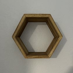 HEXAGONAL WALL. SHELF RUSTIC 8”