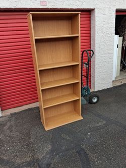 Upright legal size book case.