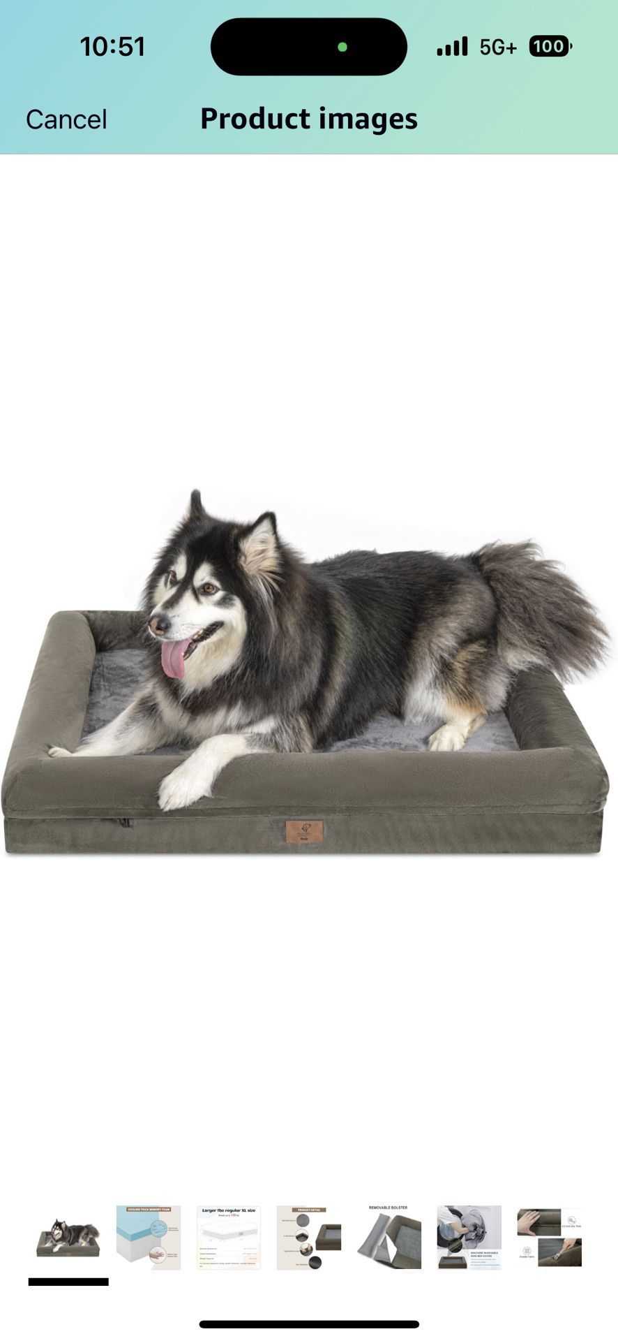  XL Dog Bed, Orthopedic Gel Memory Foam Dog Bed, Washable Dog Bed with Removable Cover, Removable Waterproof Non-Slip Bottom Big Dog Couch Bed  