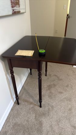 Dark Wood Drop-Leaf Side Table