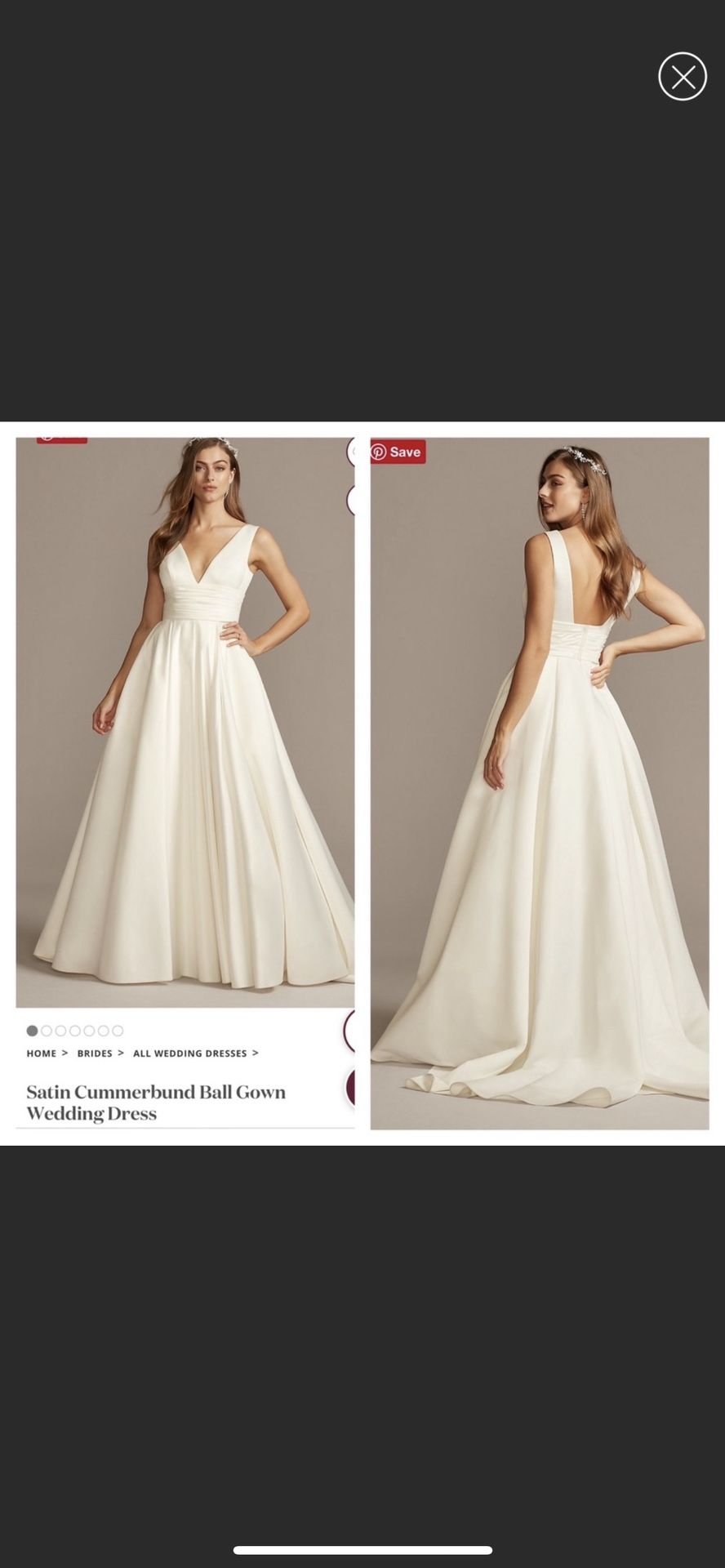 David’s Bridal Wedding Dress Size 10