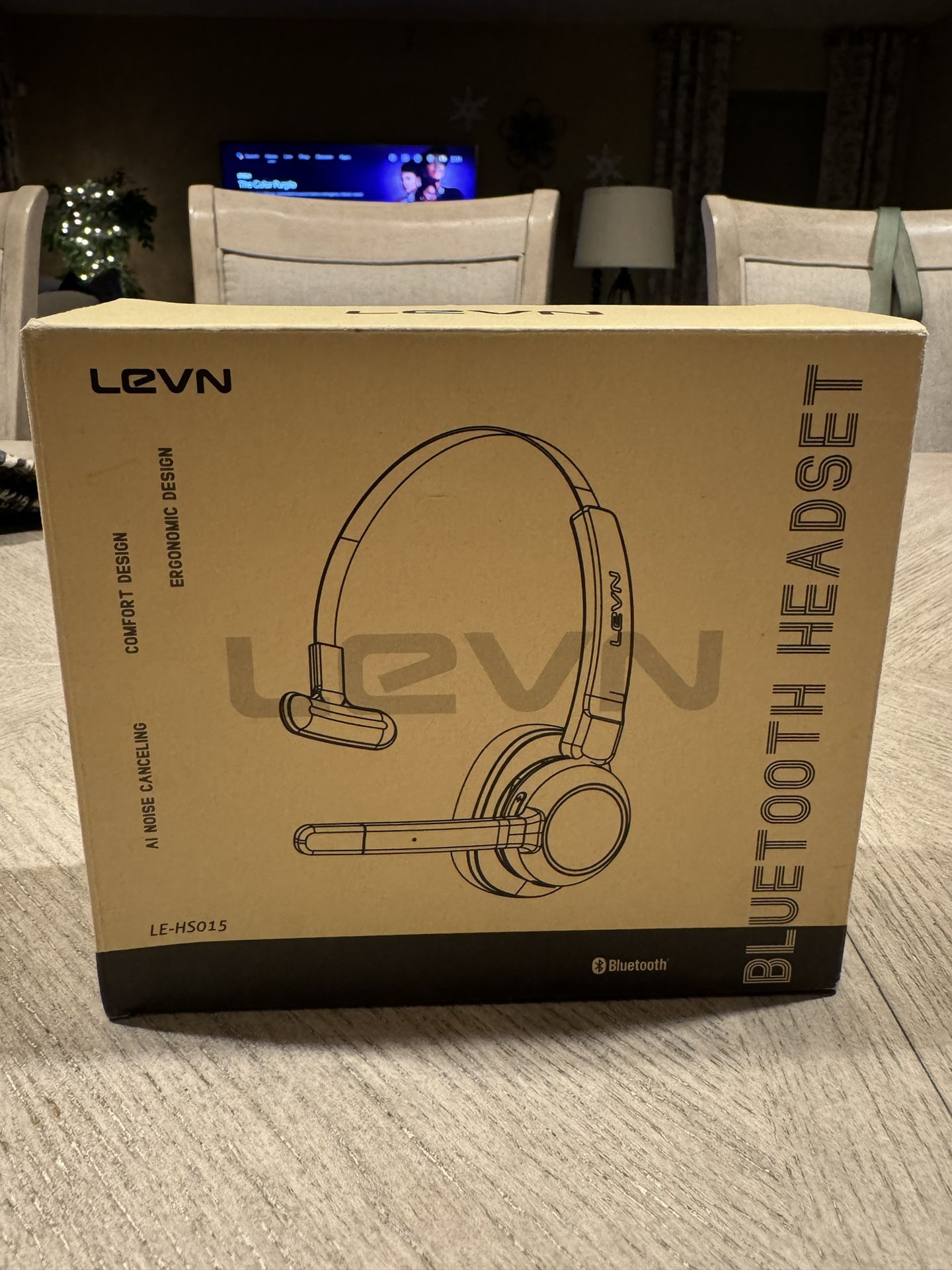 LEVN Trucker Headset, Trucker Bluetooth Headset with Noise Cancelling Microphone & Mute Button, Bluetooth Headset 5.2 Multipoint for Work from Home/Ce