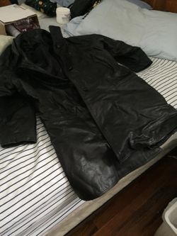 Long leather jacket