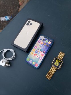 Gold Edition New Conditions No Cracks No Locked. Is iphone 13 pro Max 256GB Unlocked $375! Firm with box & charger. $230! Nike apple watch. All for $5