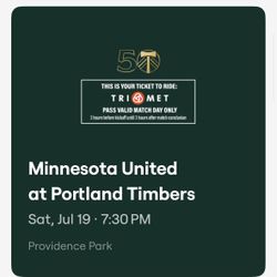 2 tickets to Timbers versus Minnesota July 19 at 7:30