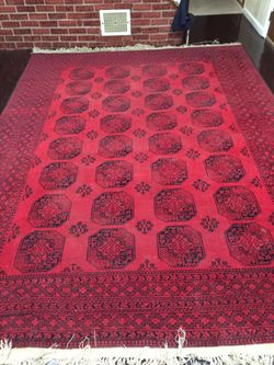 Afghan rug red