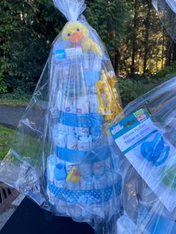 Baby Boy and girl diapers cakes