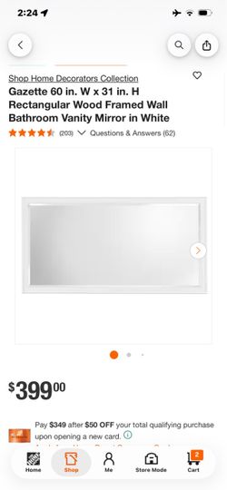 Gazette 60x31 White Wood Framed Wall Mirror