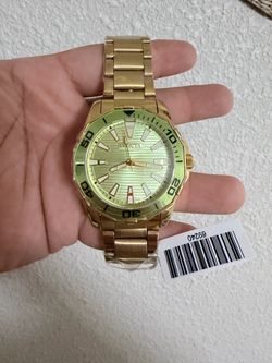 Invicta Diver Watch Gold Tone Green Dial