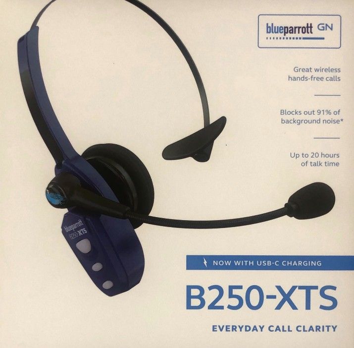 Blue Parrot B250-XTS USB-C Bluetooth Wireless Trucker Headset VXI Phone Parrott