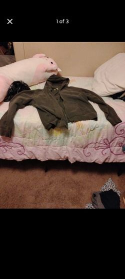 Olive Green Zip-Up Hoodie