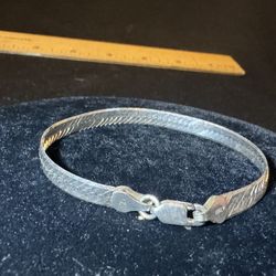 Italian Silver Herringbone Chain Bracelet