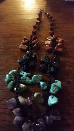 Turquoise and amethyst necklace