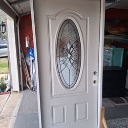Bonita Puerta Principal Con Marco Incluido  Avre  Alado Izquierdo 