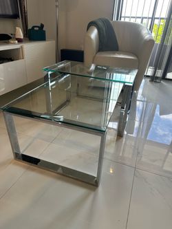 Glass and Chrome Coffee Table