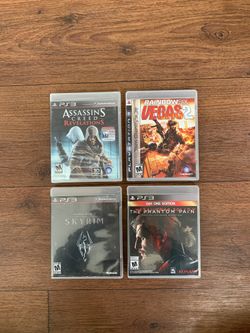 Playstation 3 Games - The Phantom Pain, Skyrim, Assassins Creed Revelations, Rainbow Six Vegas 2, Metal Gear 4 Limited Edition