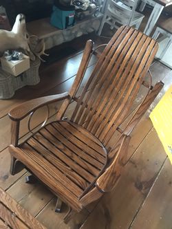 Amish Rocking Chair With Rocking Foot Rest