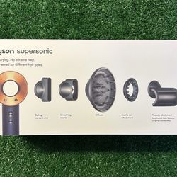 Dyson Supersonic Hair Dryer Blue / Rich Copper – New In Box With All Attachments
