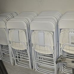 Foldable white chairs