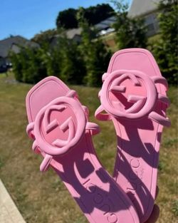 Pink GG Sandals Slides Size 8