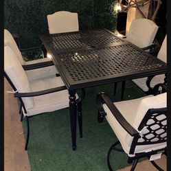 Outdoor Patio Furniture Dining Hampton Bay 6 Chairs Table 