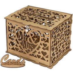 Great Lakes Memories GLM Wedding Card Box With Lock And Key, Rustic Wedding Card Boxes For Reception Decoration, Sturdy And Easy To Set Up Money Box F