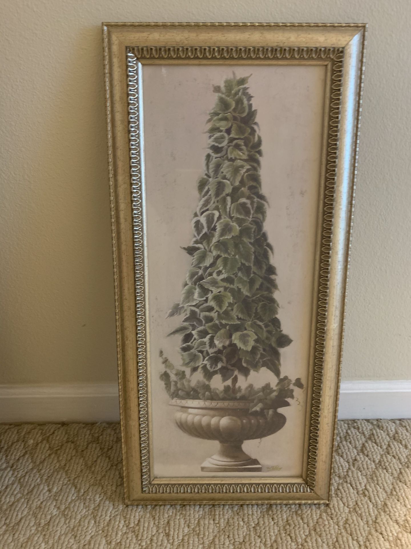 Gorgeous Topiary wall art in ornate frame
