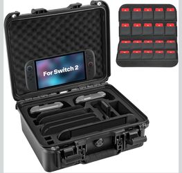 WPGEAR Hard Shell Carrying Case Compatible with Nintendo Switch 2 (2025), Waterproof Travel Bag for NS2 Console, Pro Controller x 2, Dock, Joy-con Gri