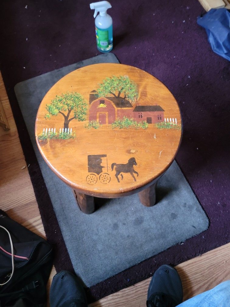 Antique Atlantic Wooden Stool