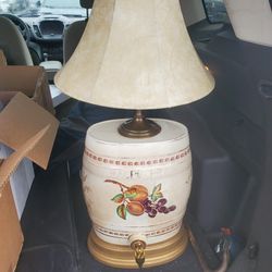 Victorian Rasberry Barrel From Chemists Shop Made Into Lamp