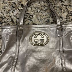 Gucci Vintage Metallic Gold Tote Shoulder Bag