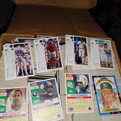 Box Of Football And Baseball Cards
