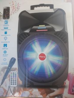 15" bluetooth speaker DJ karaoke style comes with microphone and remote***** Bass******