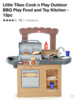 Little Tikes Cook n Play Outdoor BBQ Play Food and Toy Kitchen - 13pc