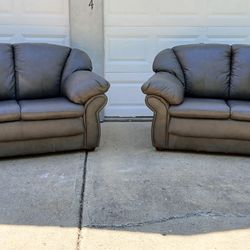 Leather Sofa & Loveseat - Excellent Condition