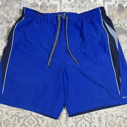 Nike Men's Lined Swim Pocket Shorts Trunks Board Shorts Size XL Blue  