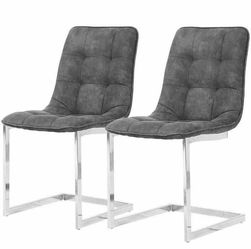 2pcs Soft Back Dining Room Chairs Grey color, dining chair