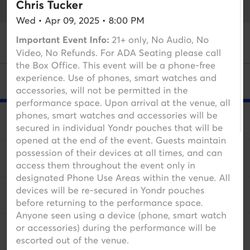 Chris Tucker Comedy Show 4/9 