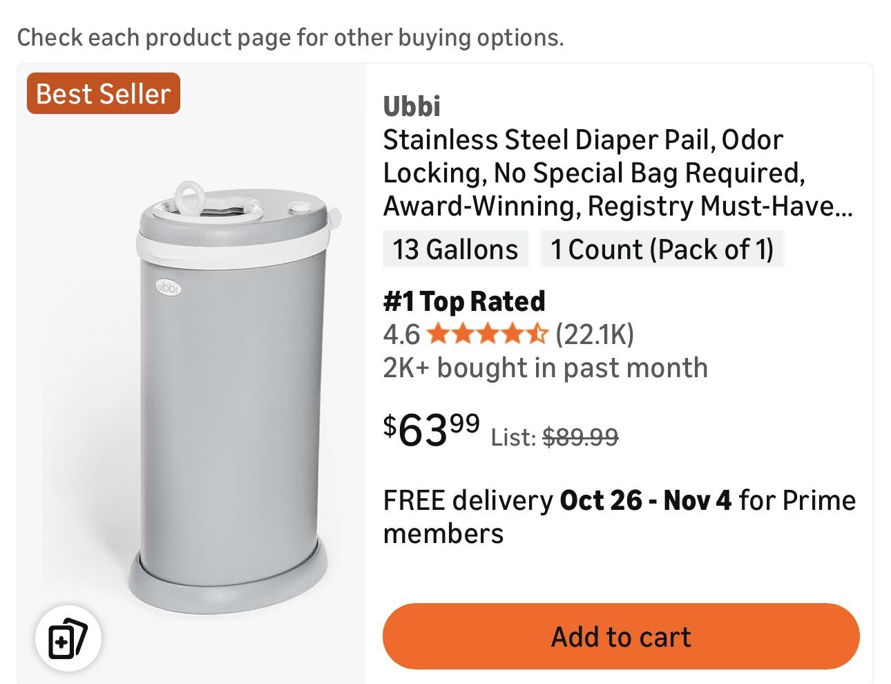 Ubbie Diaper Pail