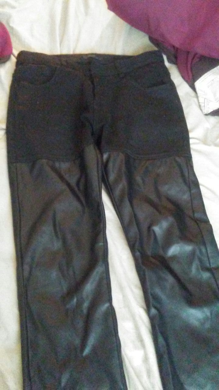 Black jean/leather mens pants size34