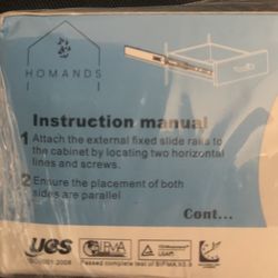 BRAND NEW IN PACKAGE HOMANDS 14in Full Extension noise less Draw Slides 1 PAIR