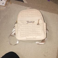 Juicy Couture Tan Backpack With Cute Charm And Pockets 