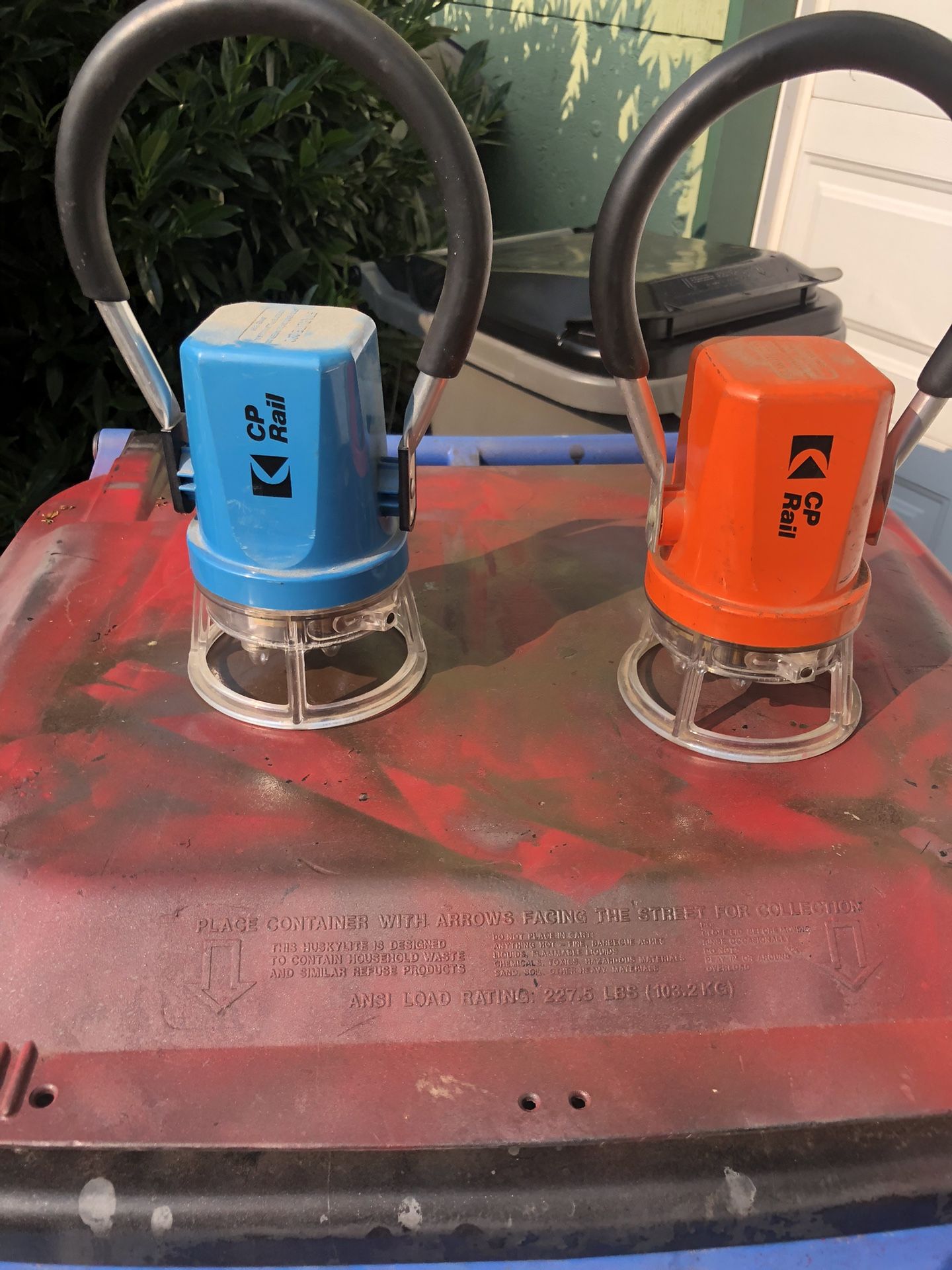 Two. Swing lanterns for trains.